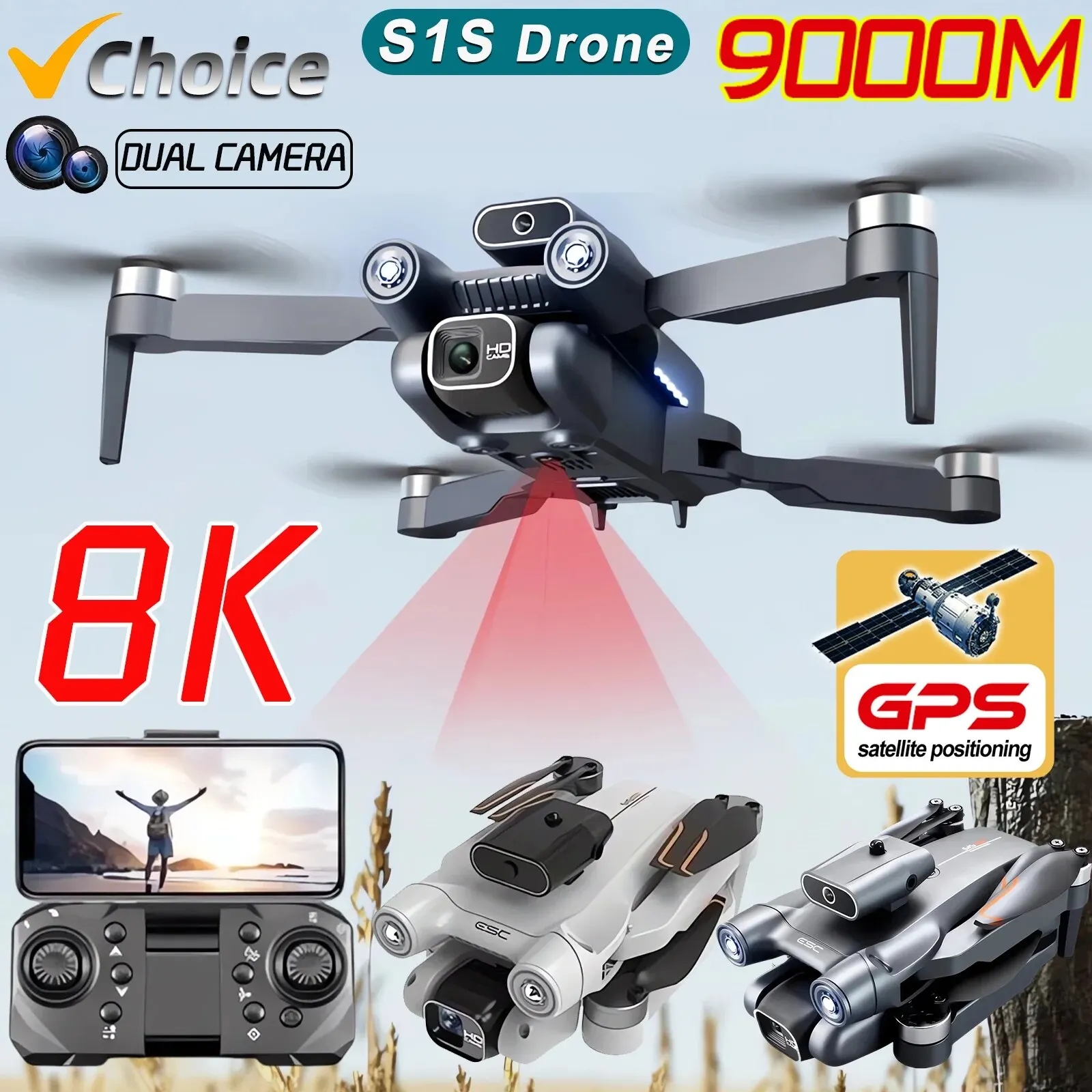 New S1S 5G GPS Drone Camera 8K - Drone Camera Mount review and price